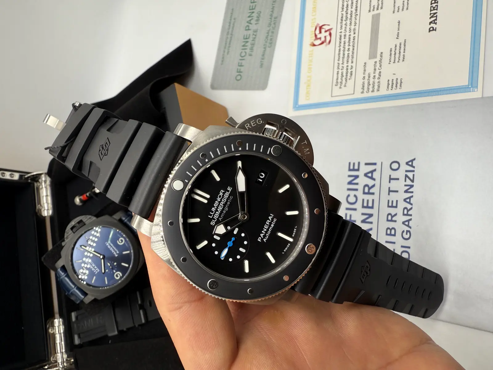 Panerai Submersible Prata Dial Preto