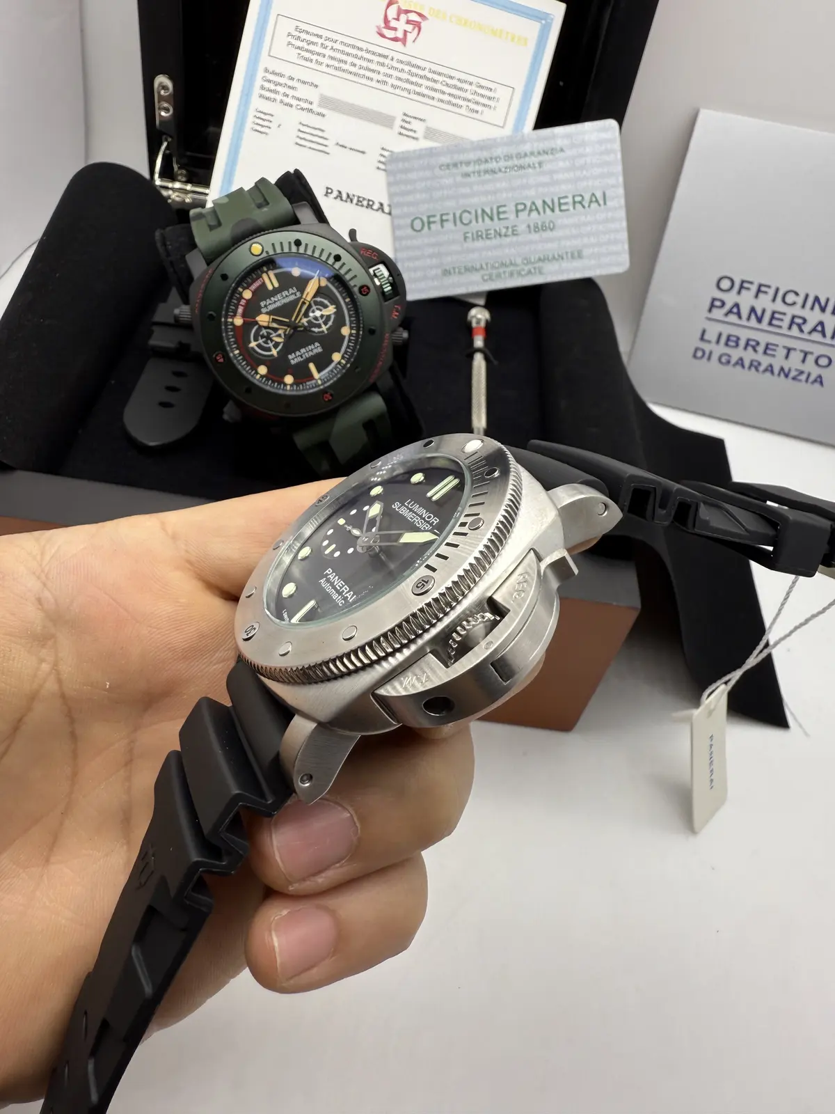 Panerai Submersible Prata Dial Preto