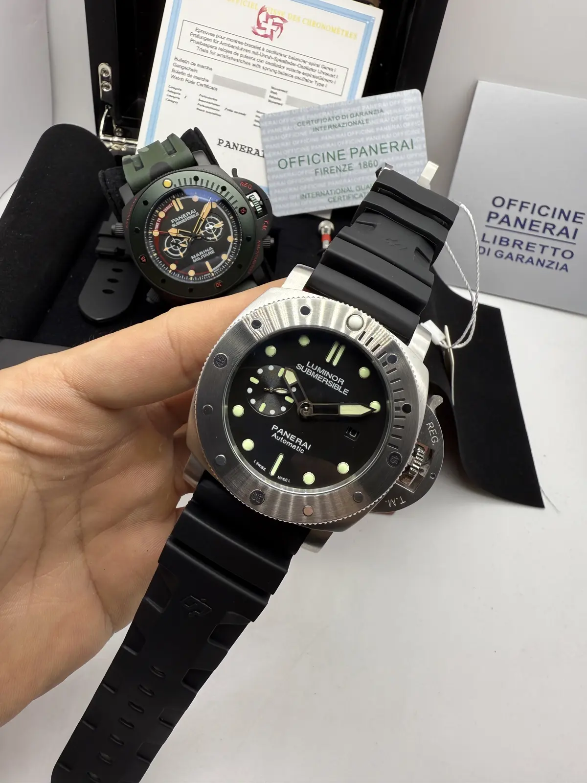 Panerai Submersible Prata Dial Preto