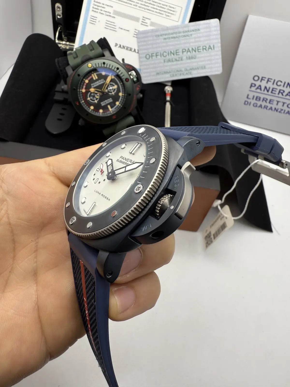 Panerai Submersible Preto Dial Branco