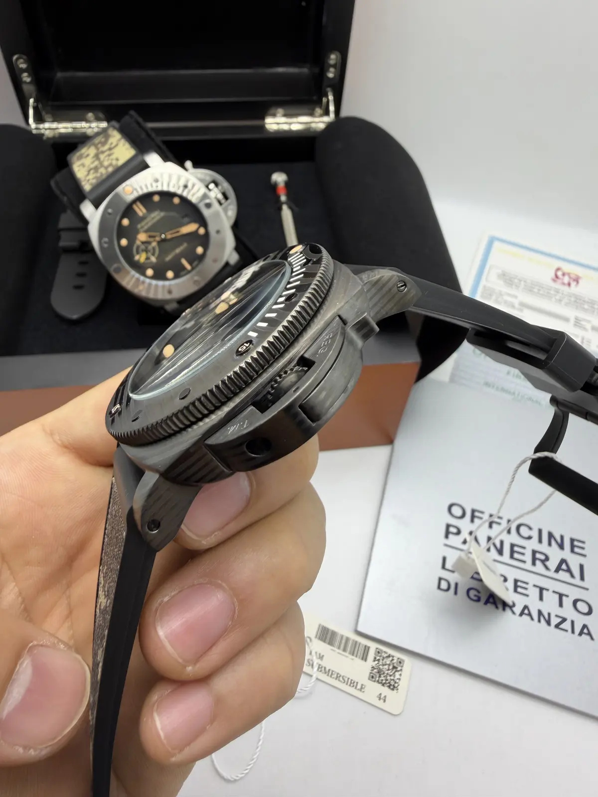 Panerai Submersible Preto Pulseira Camo