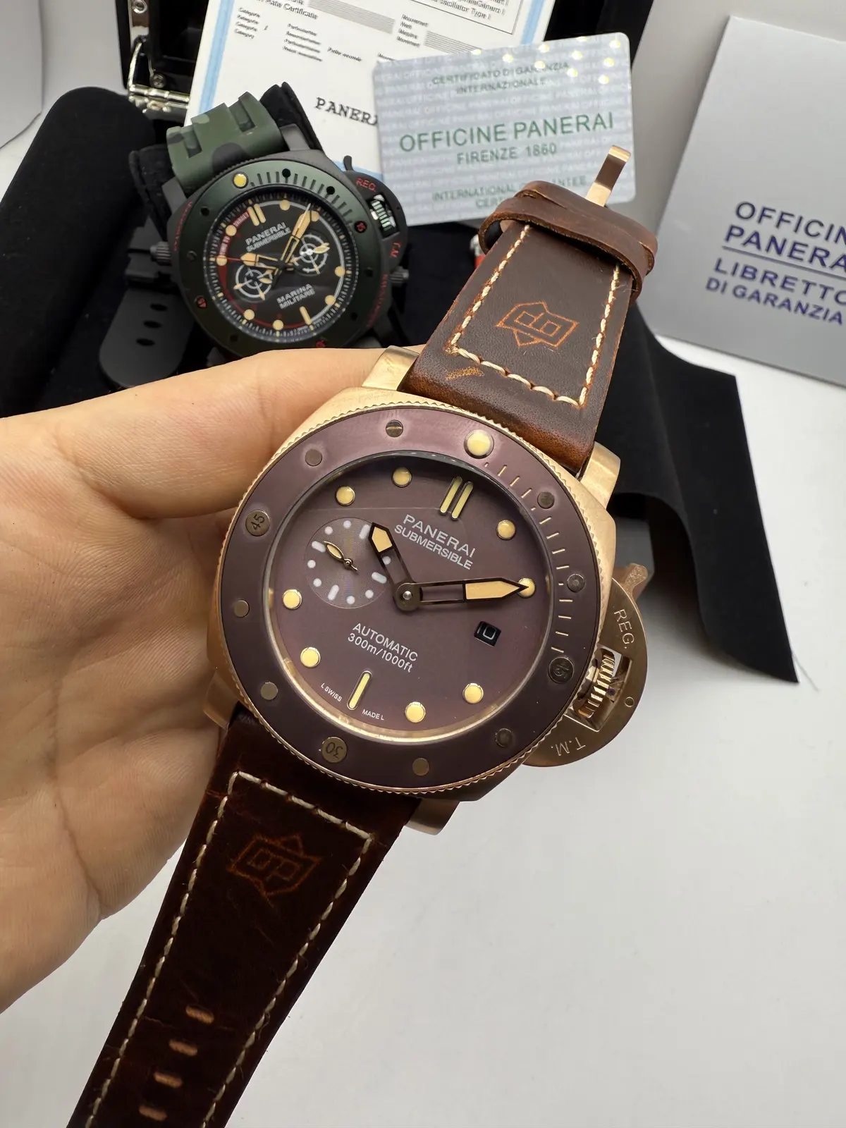 Panerai Submersible Rose Dial Marrom