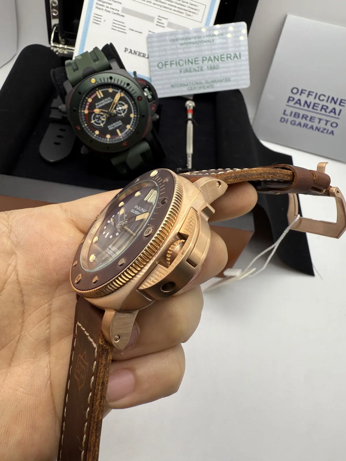 Panerai Submersible Rose Dial Marrom
