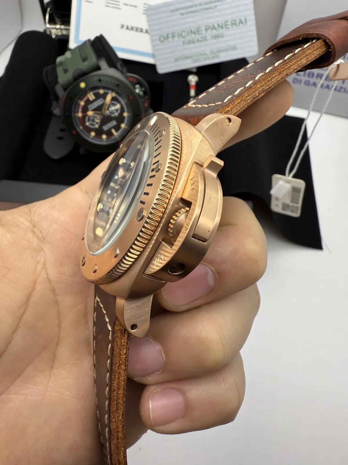 Panerai Submersible Rose Pulseira Couro