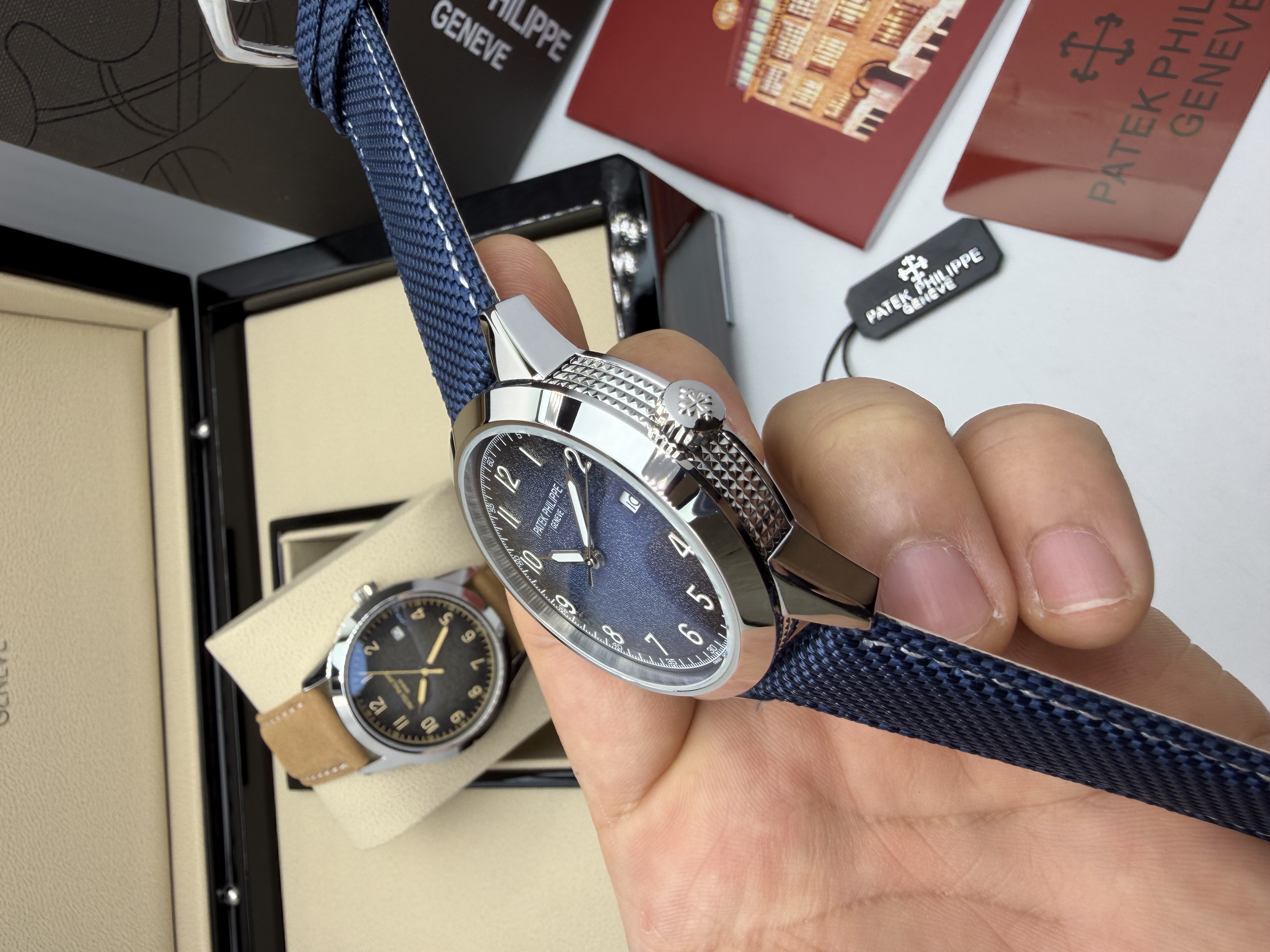 Patek Philippe Calatrava Dial Azul Couro Azul