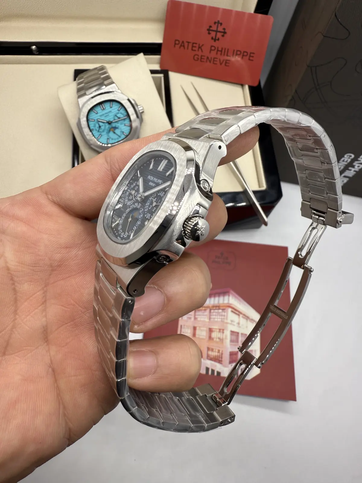 Patek Philippe Nautillus Chronograph Dial azul