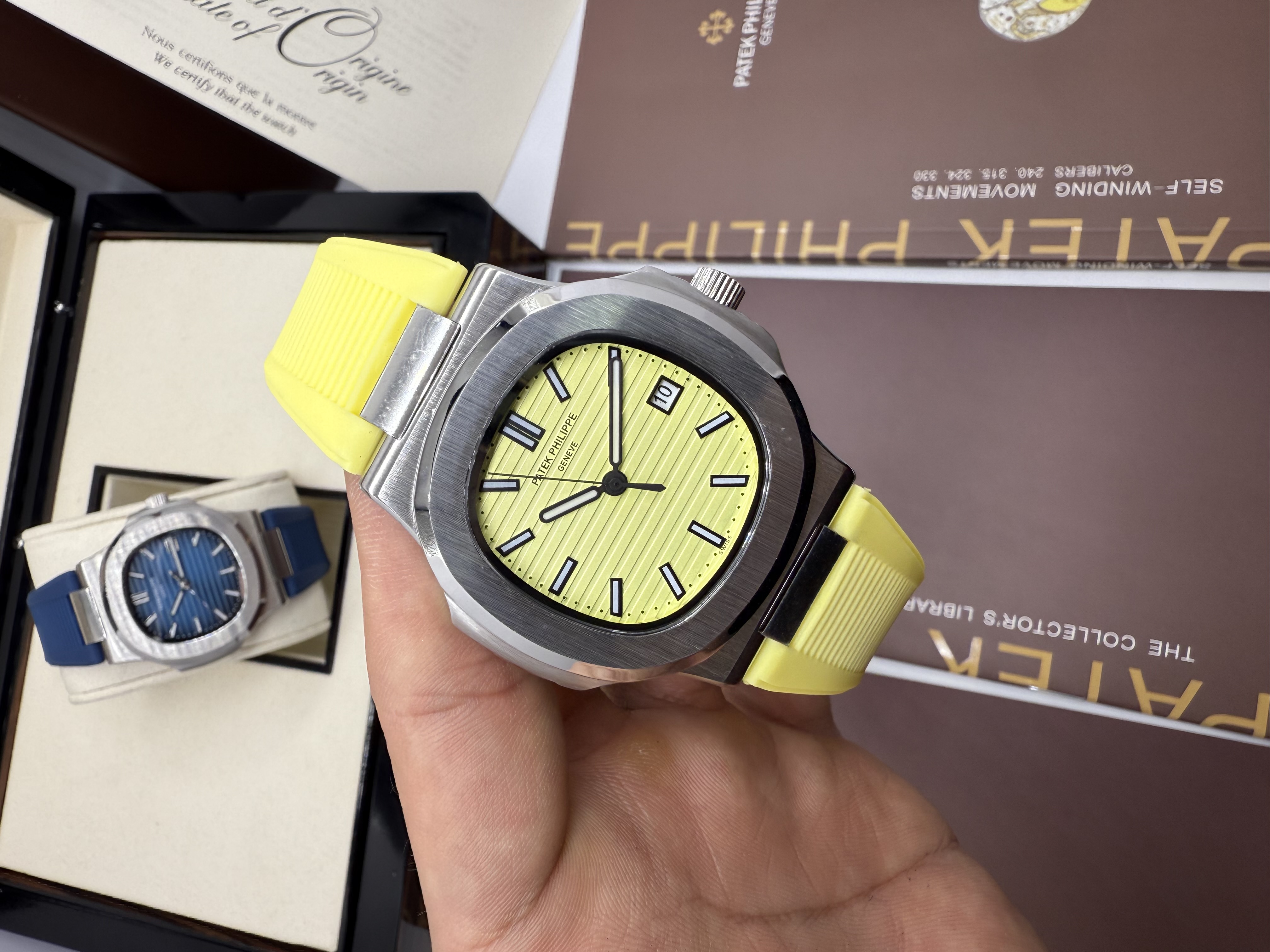 Patek Philippe Nautilus Pulseira Borracha Amarelo