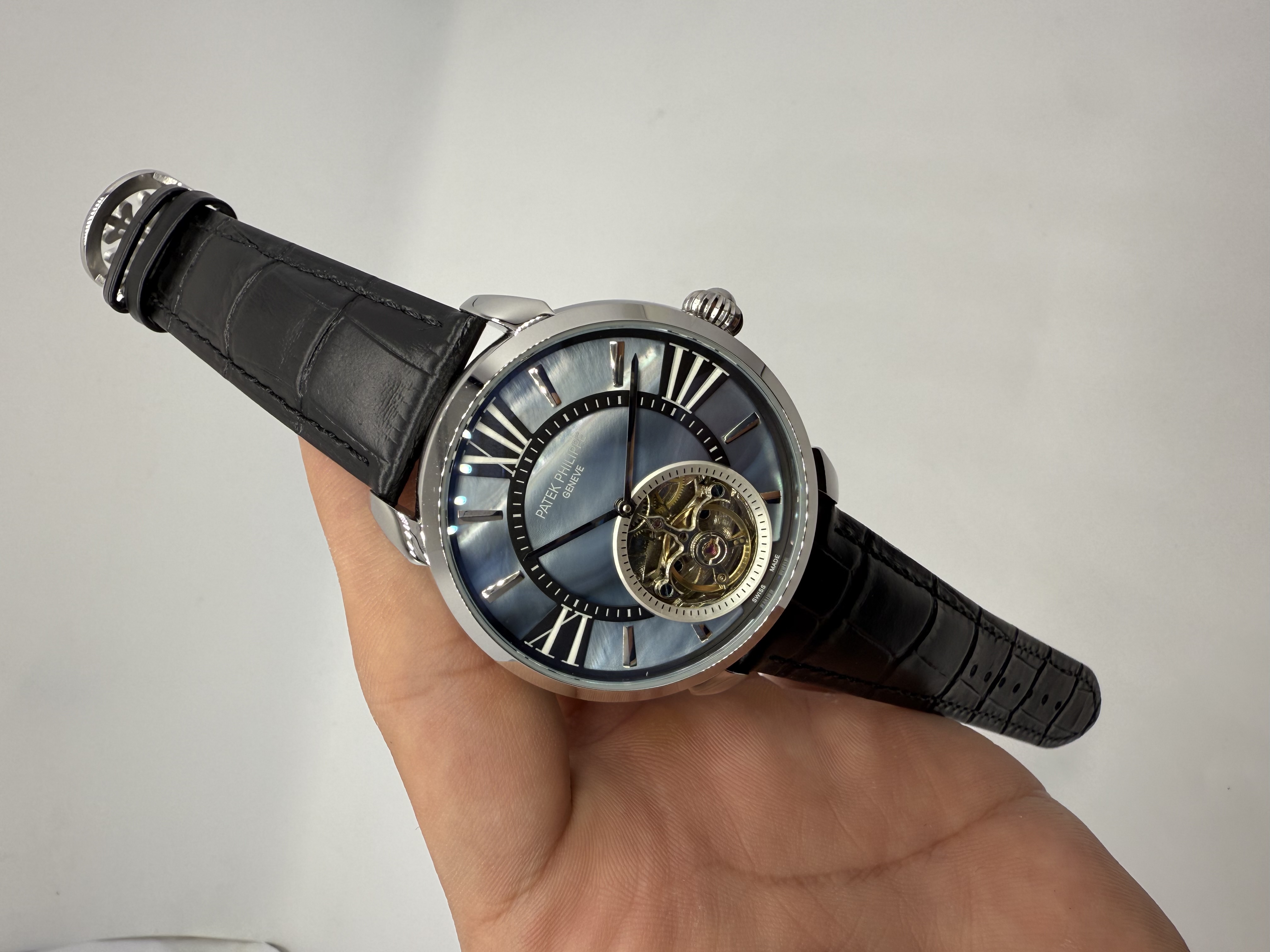 Patek Philippe Turbilhão Dial Azul Claro