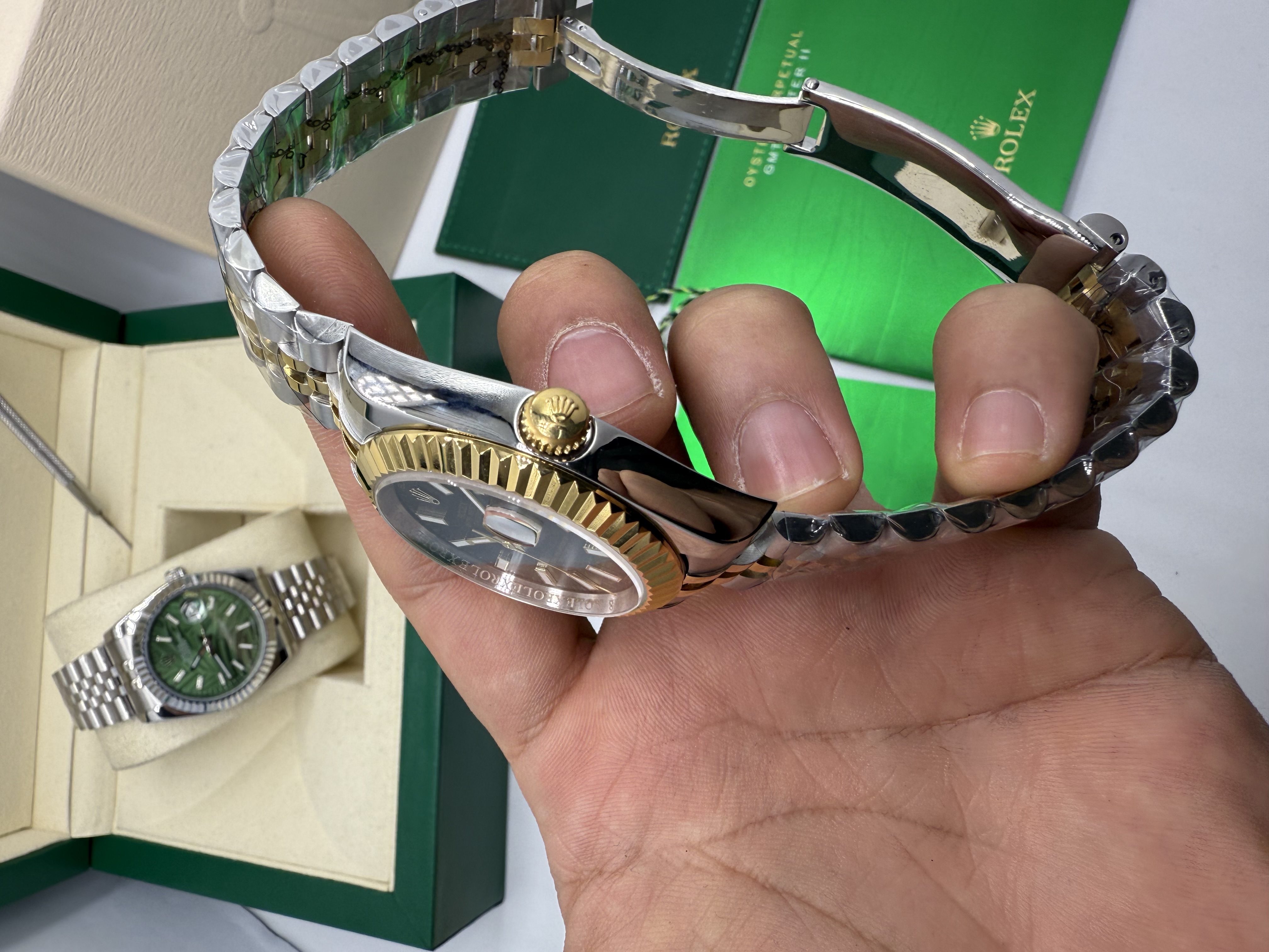 Rolex Datejust Aço e Ouro Dial Preto 36 mm