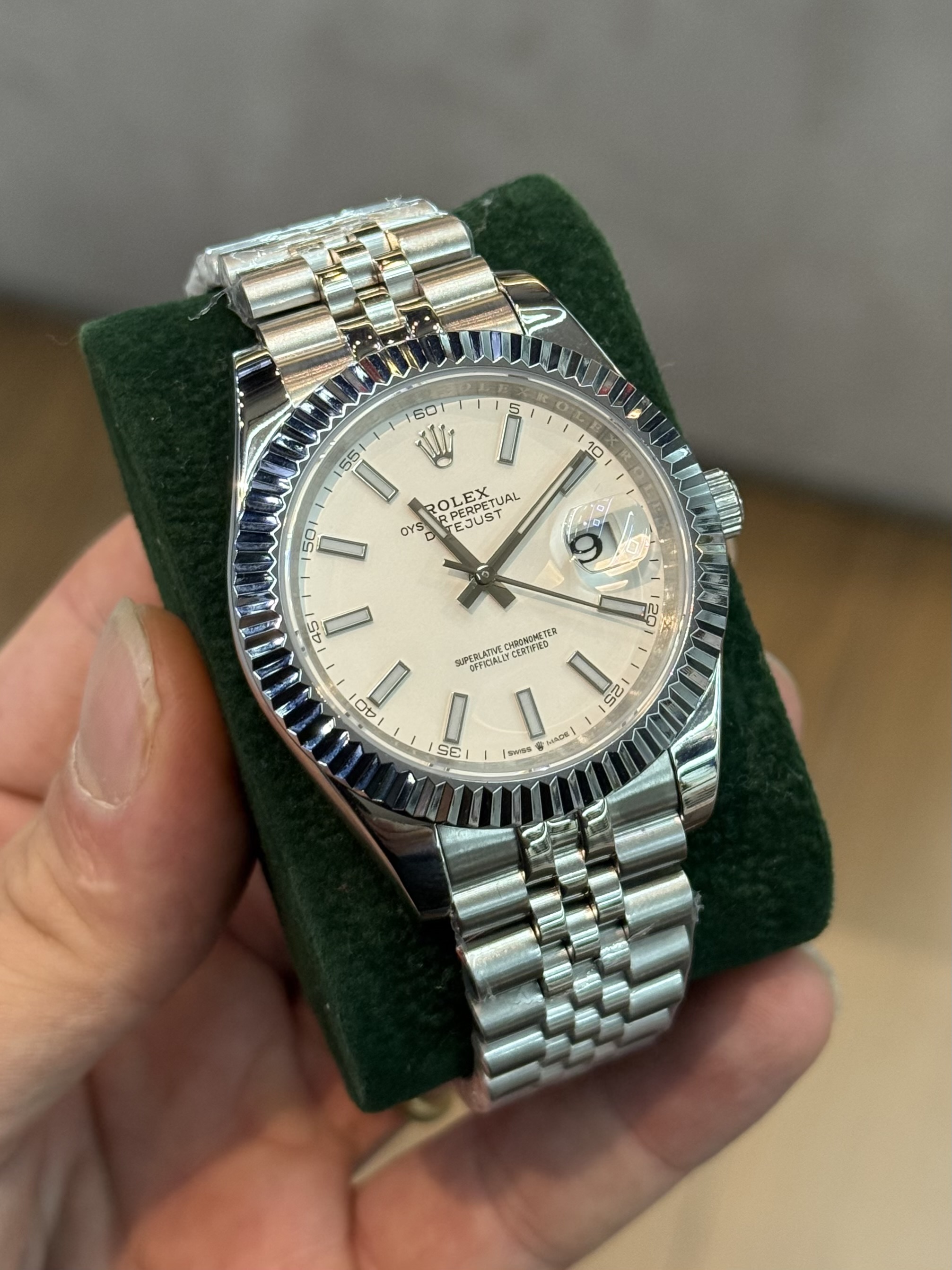 Rolex Datejust branco 41mm