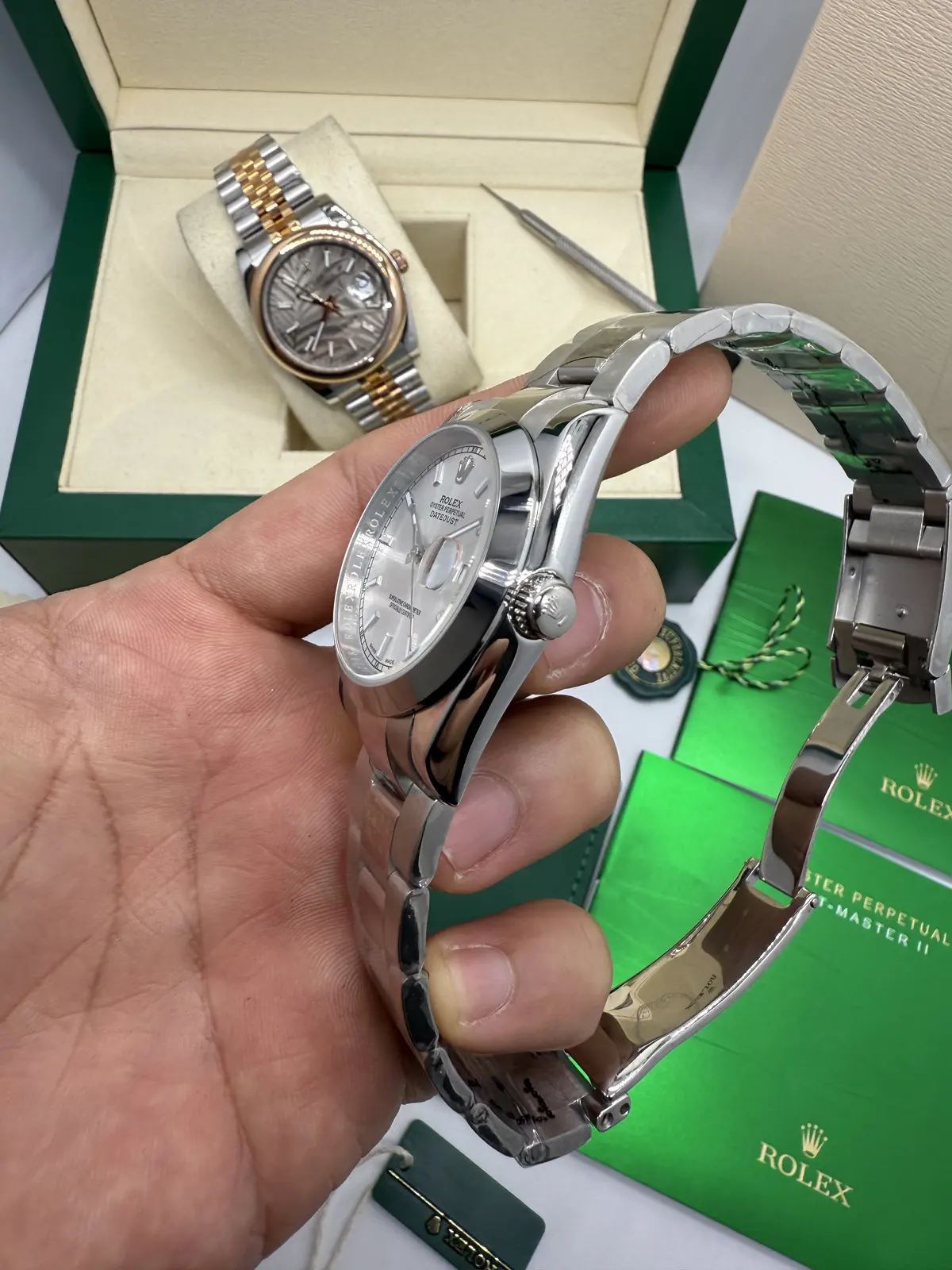 Rolex Datejust Dial Prateado  36 mm