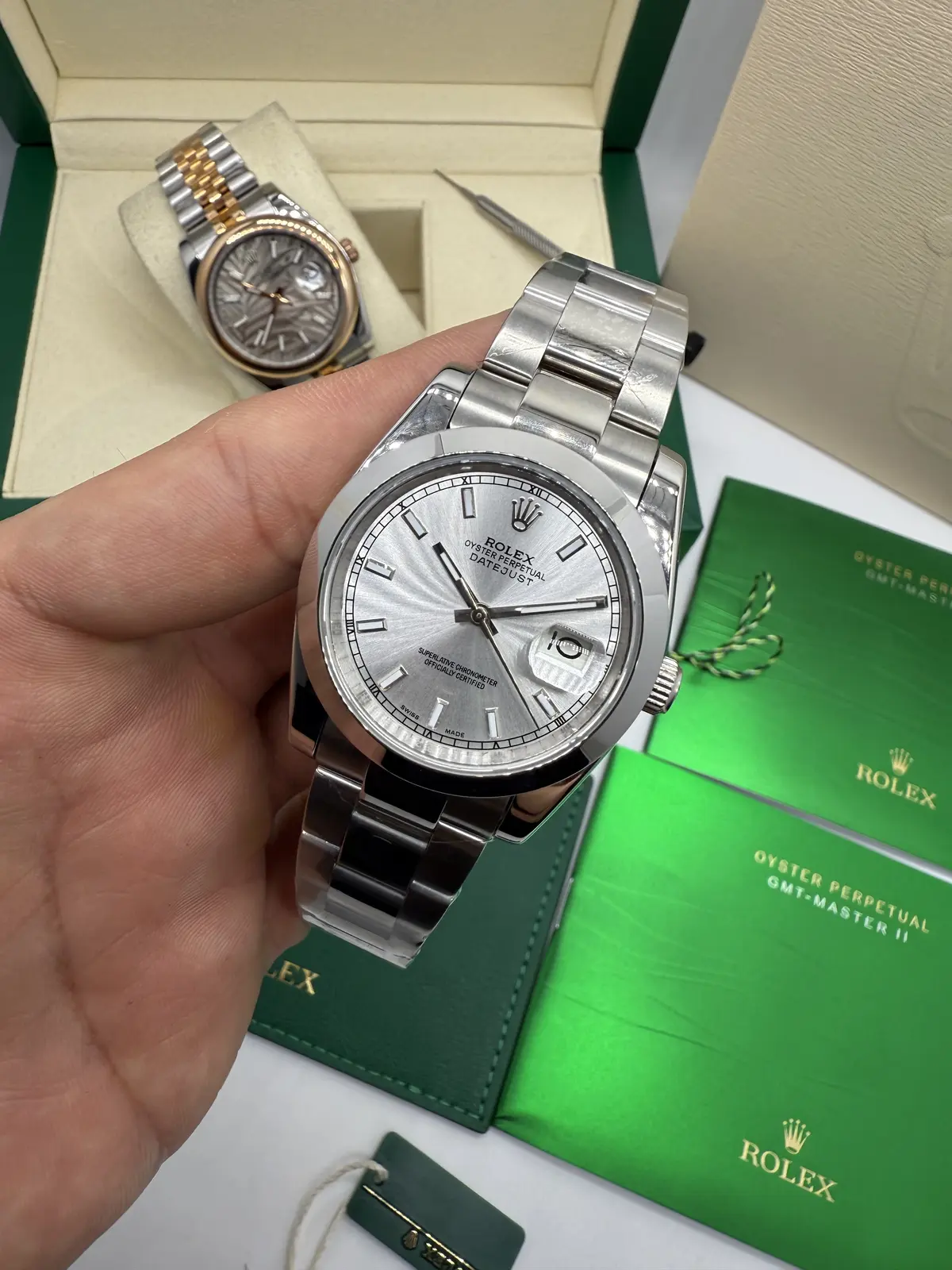Rolex Datejust Dial Prateado  36 mm