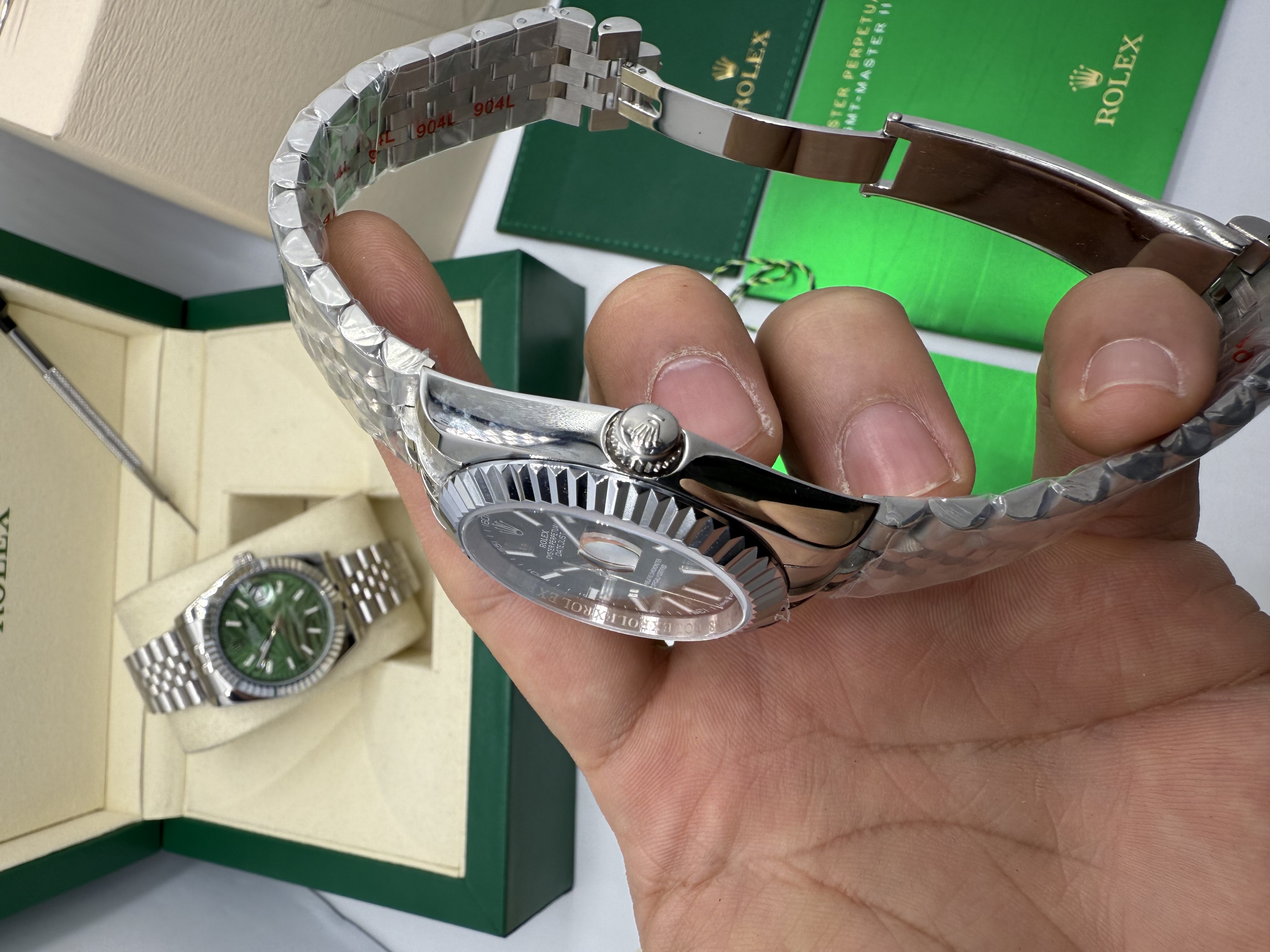 Rolex Datejust Dial Preto Aço 36 mm
