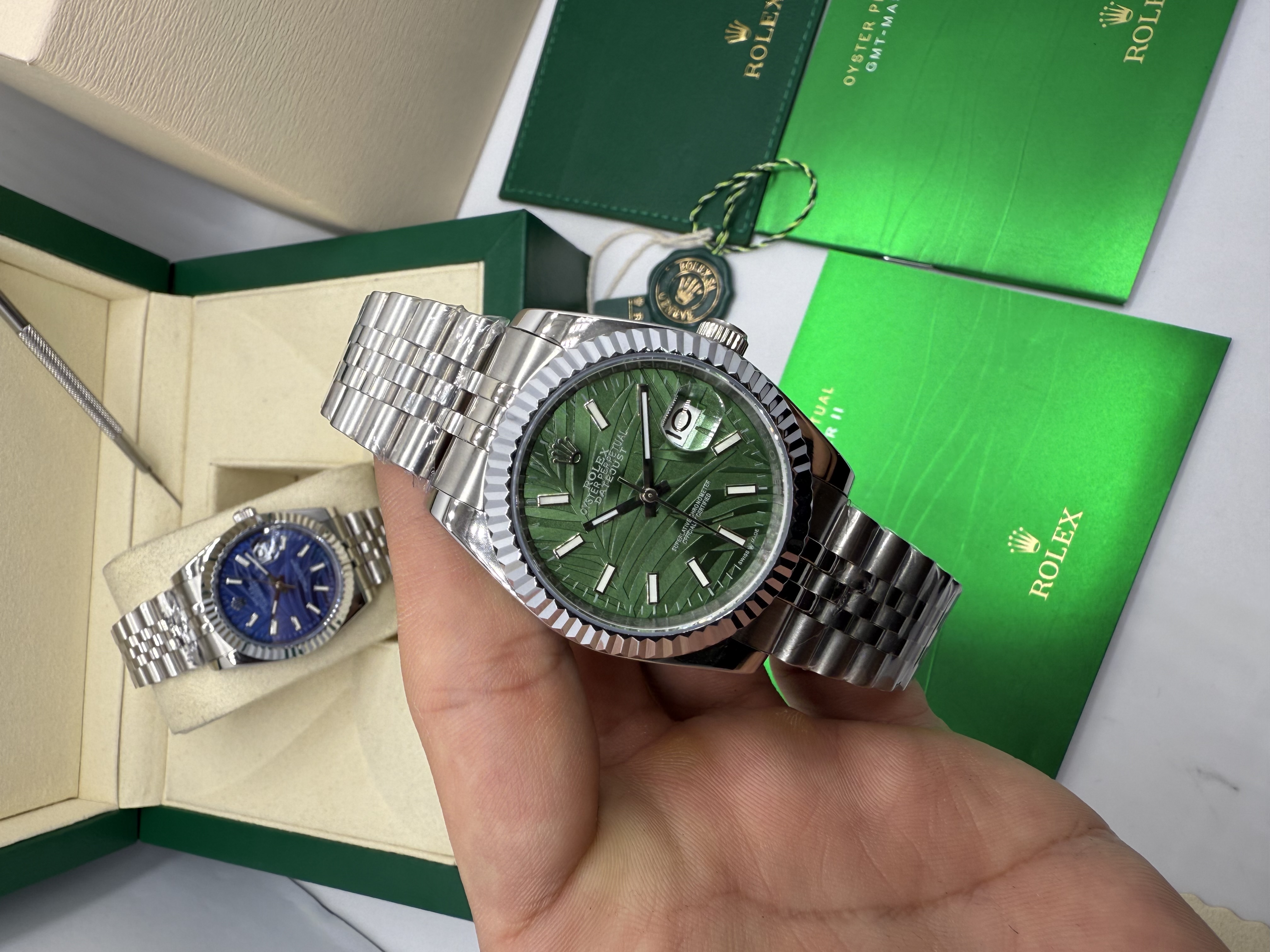 Rolex Datejust Dial Verde Aço 36 mm