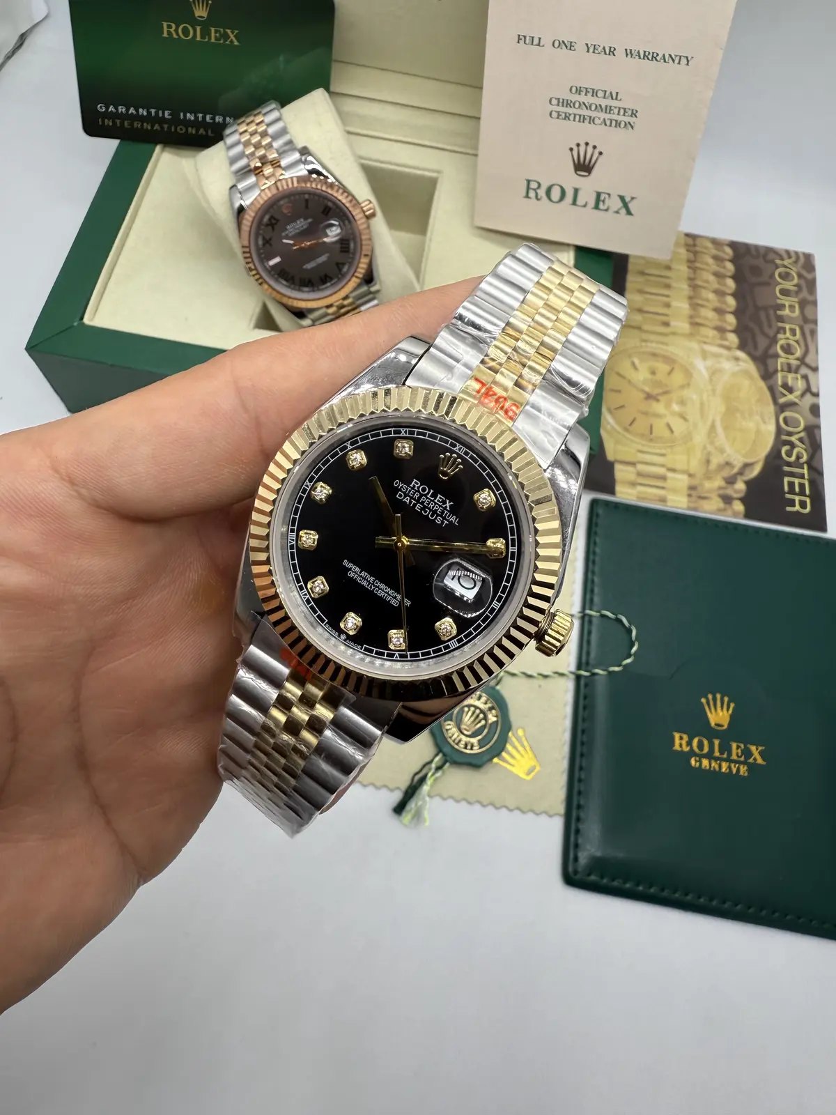 Rolex Datejust Misto Dial preto Diamond