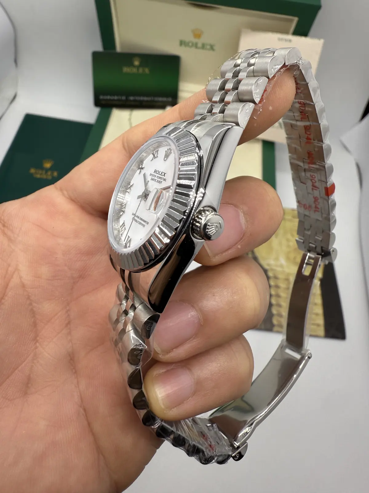 Rolex Datejust Prata com Dial Branco