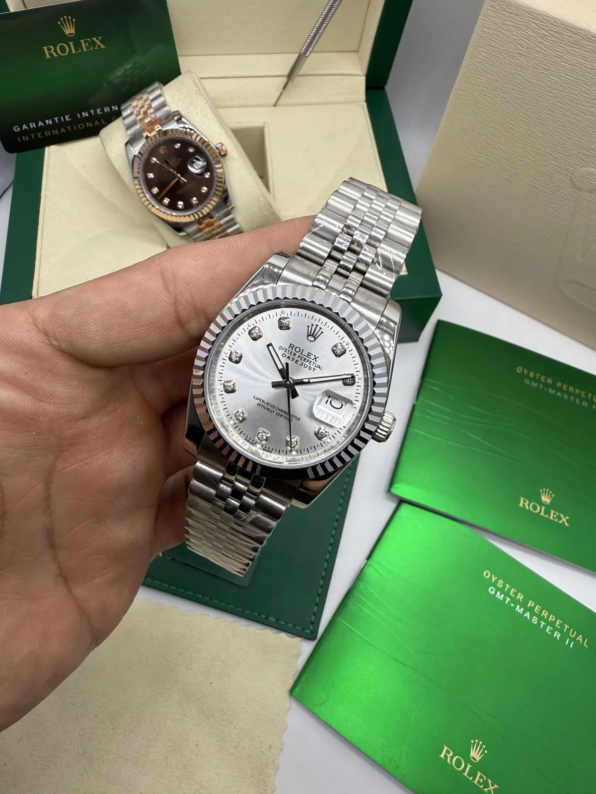 Rolex Datejust Prata dial Branco