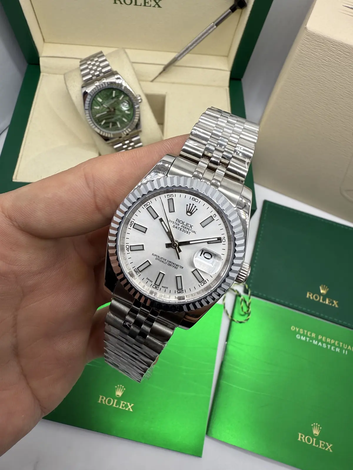 Rolex Datejust Prata dial Branco