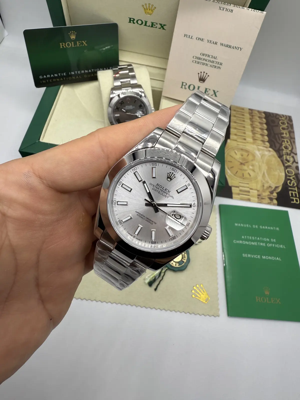 Rolex Datejust Prata Dial Branco