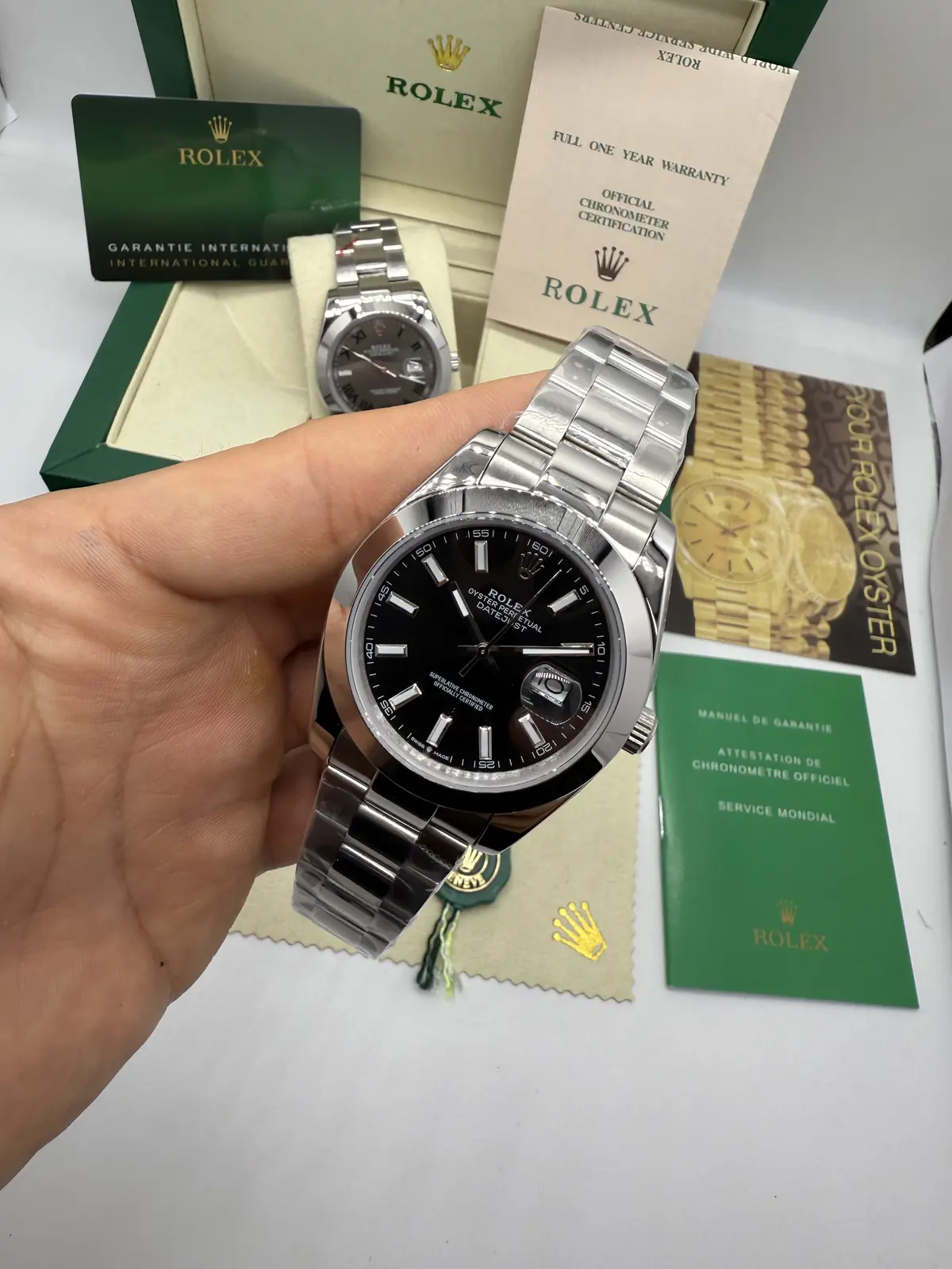 Rolex Datejust Prata dial Preto