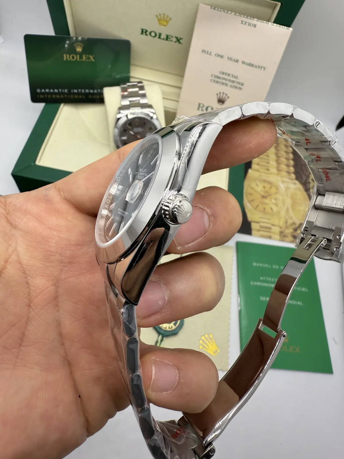 Rolex Datejust Prata dial Preto