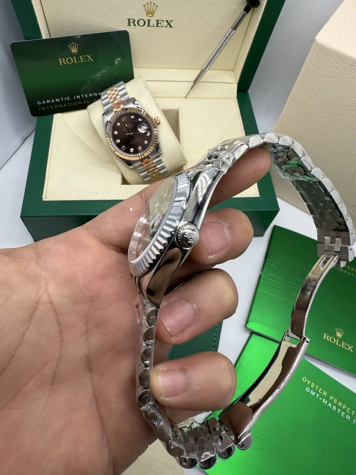 Rolex Datejust Prata dial Preto