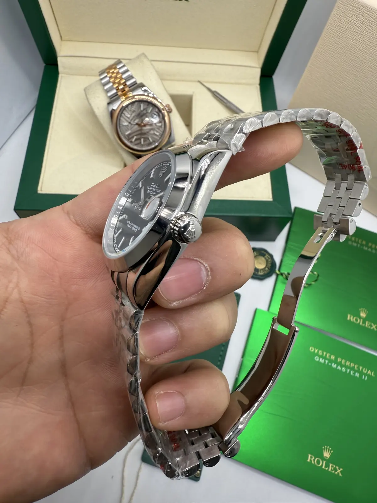 Rolex Datejust Prata dial Preto
