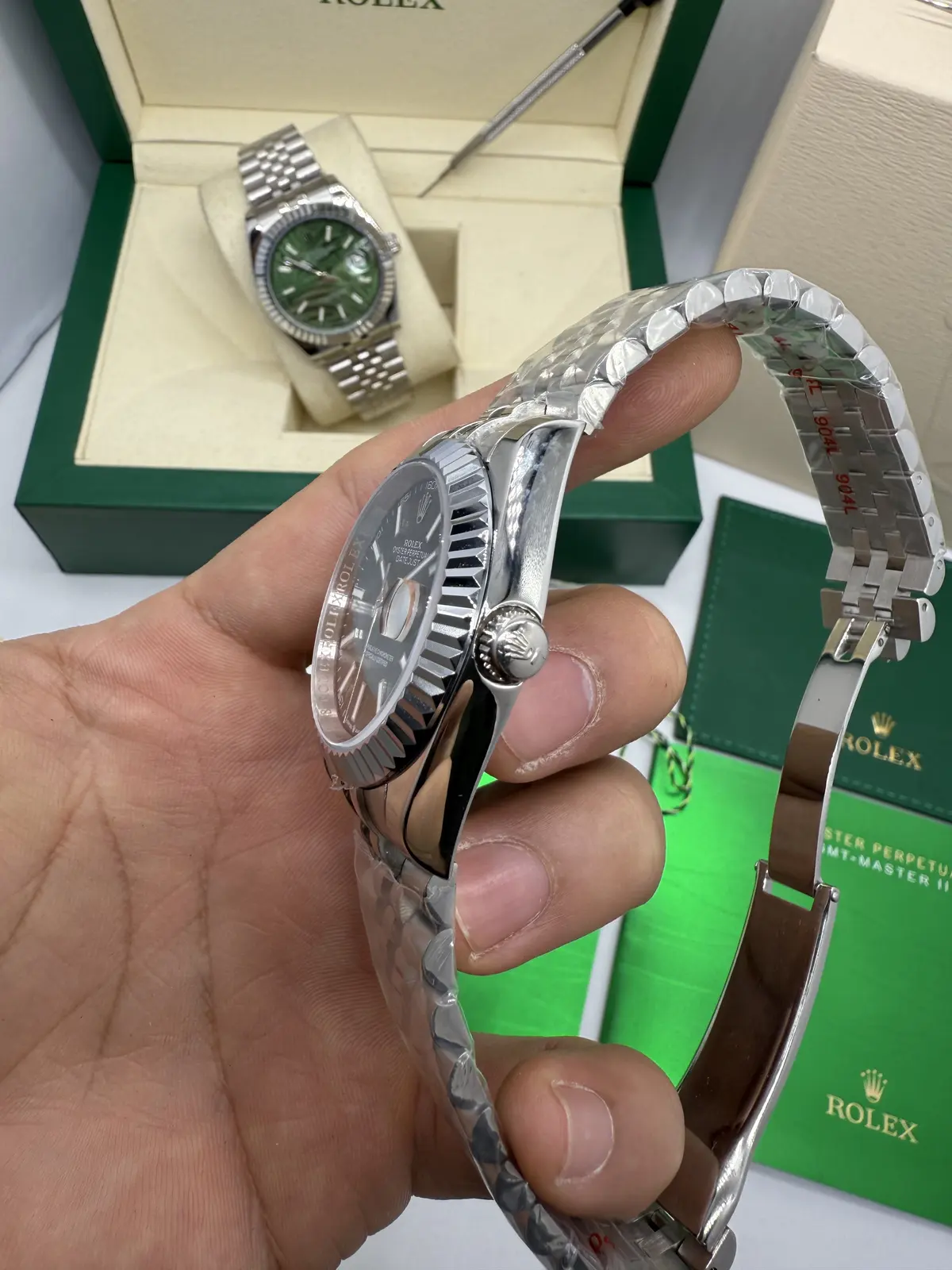Rolex Datejust Prata dial Preto