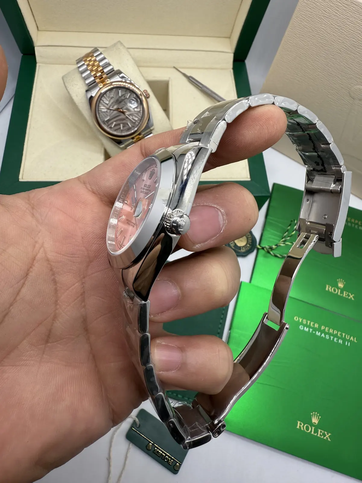 Rolex Datejust Prata dial Rosa