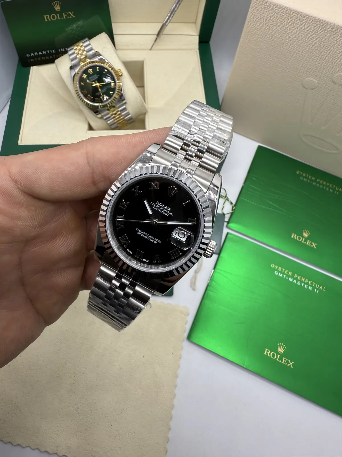 Rolex Datejust Romano Dial Preto 36 mm