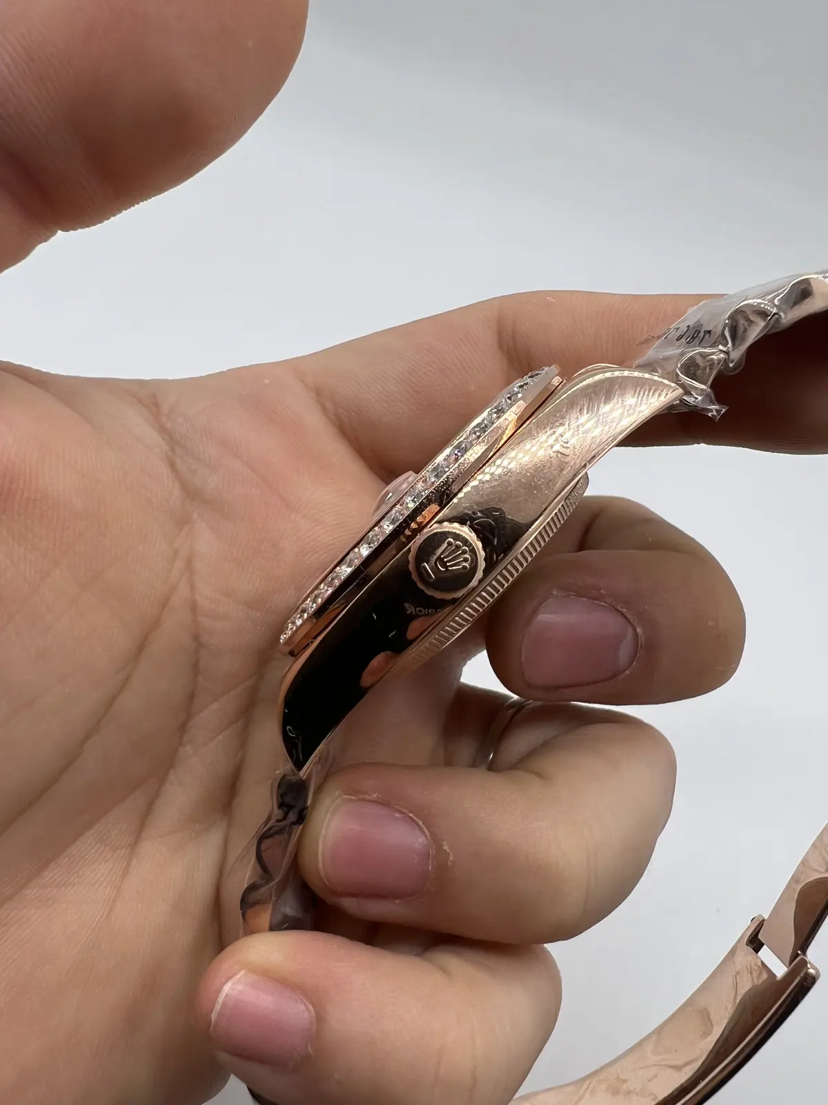 Rolex Daydate Cravejado Rosé