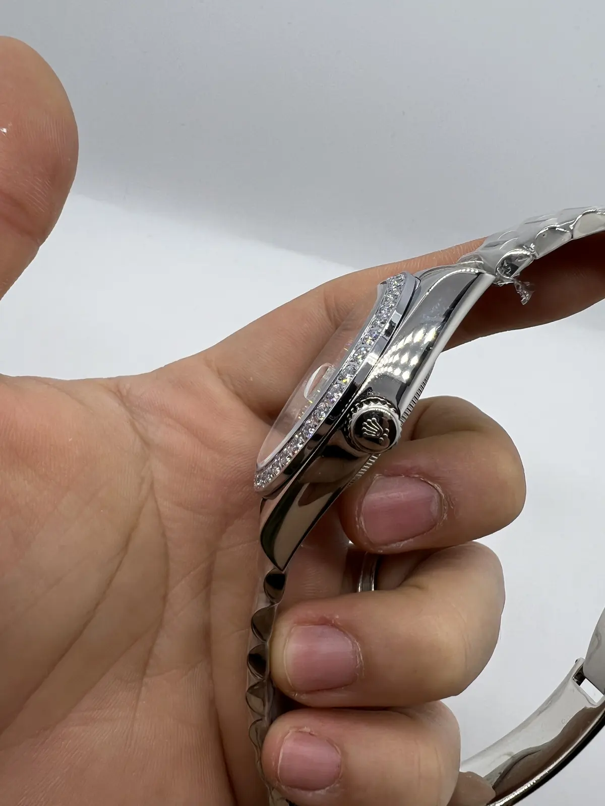 Rolex Daydate Cravejado Silver