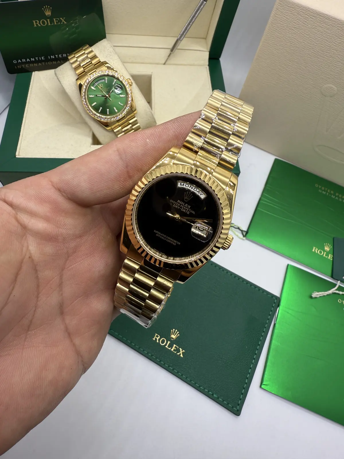 Rolex Daydate Gold dial Preto
