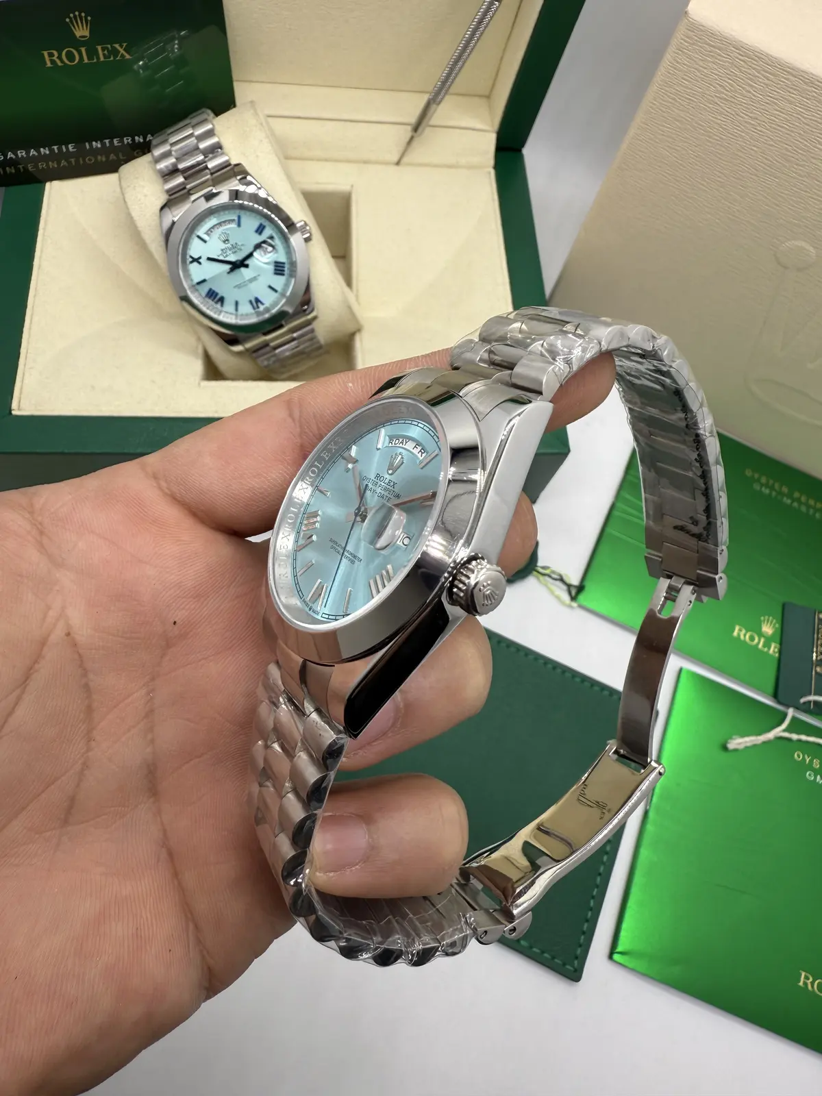 Rolex DayDate Platina Dial Azul