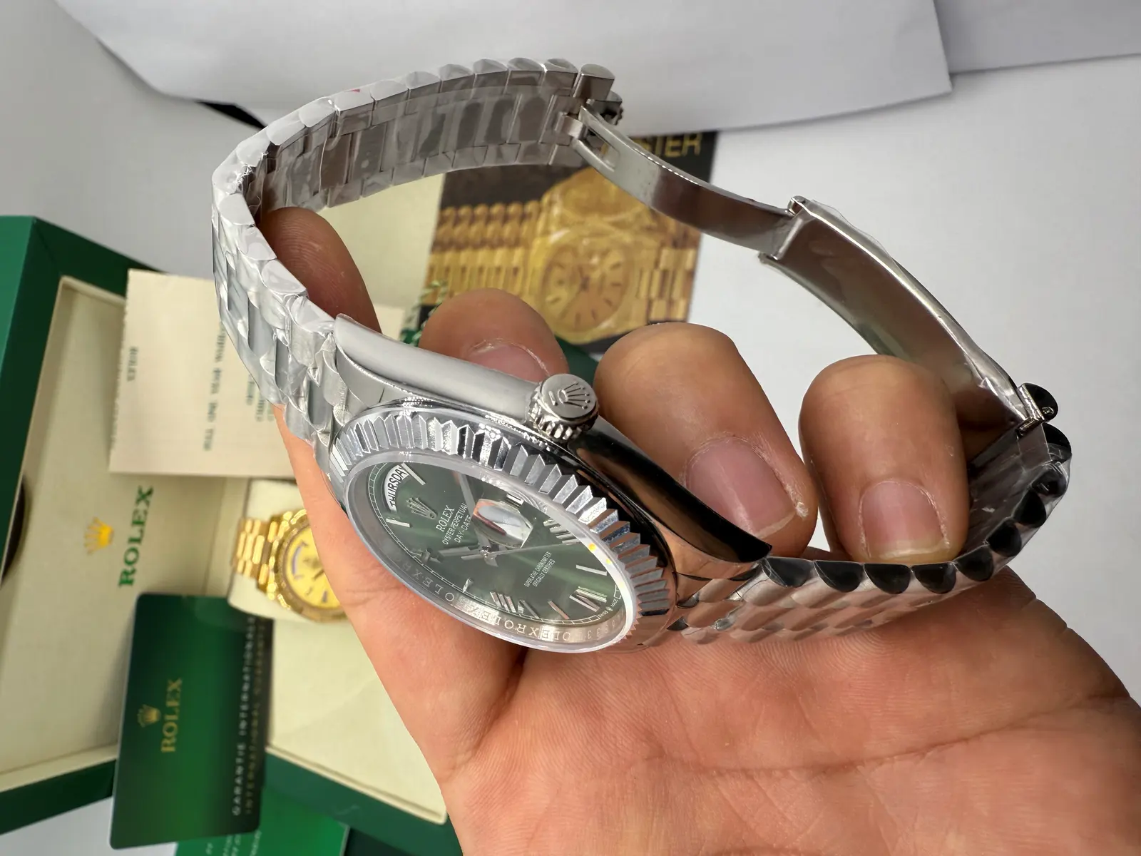 Rolex DayDate Dial verde aço