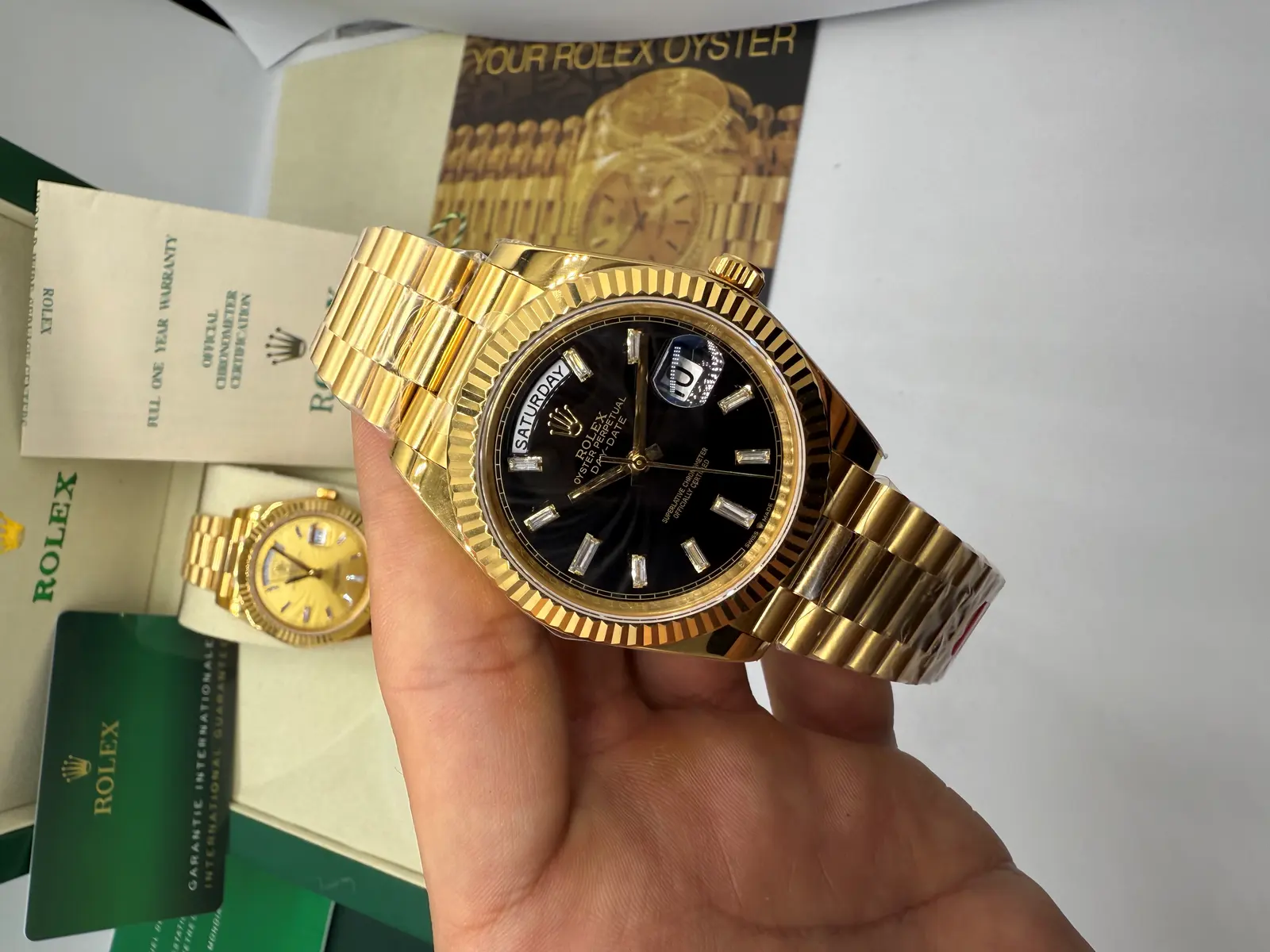 Rolex DayDate Presidente Full Gold Dial Preto