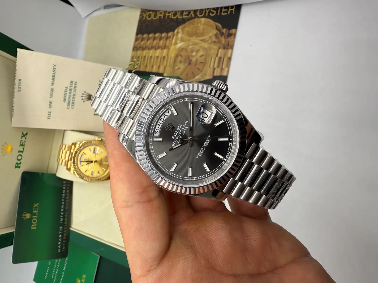 Rolex DayDate Dial Cinza aço