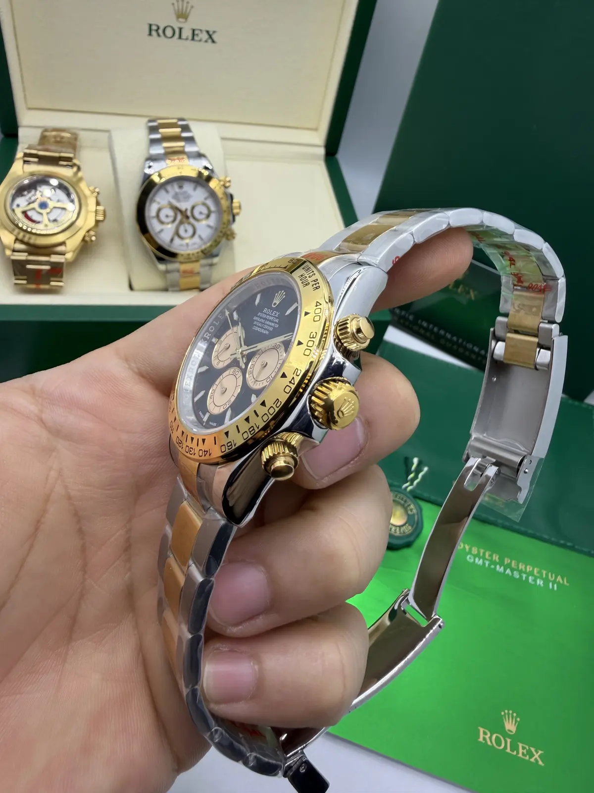 Rolex Daytona aço e ouro Dial Preto