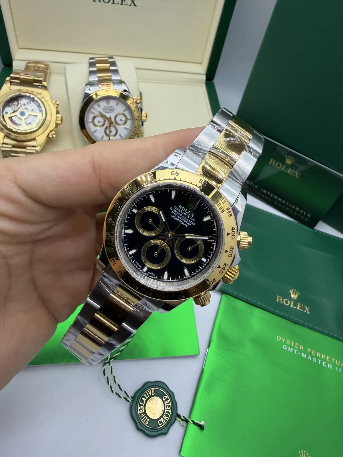 Rolex Daytona aço e ouro Dial Preto