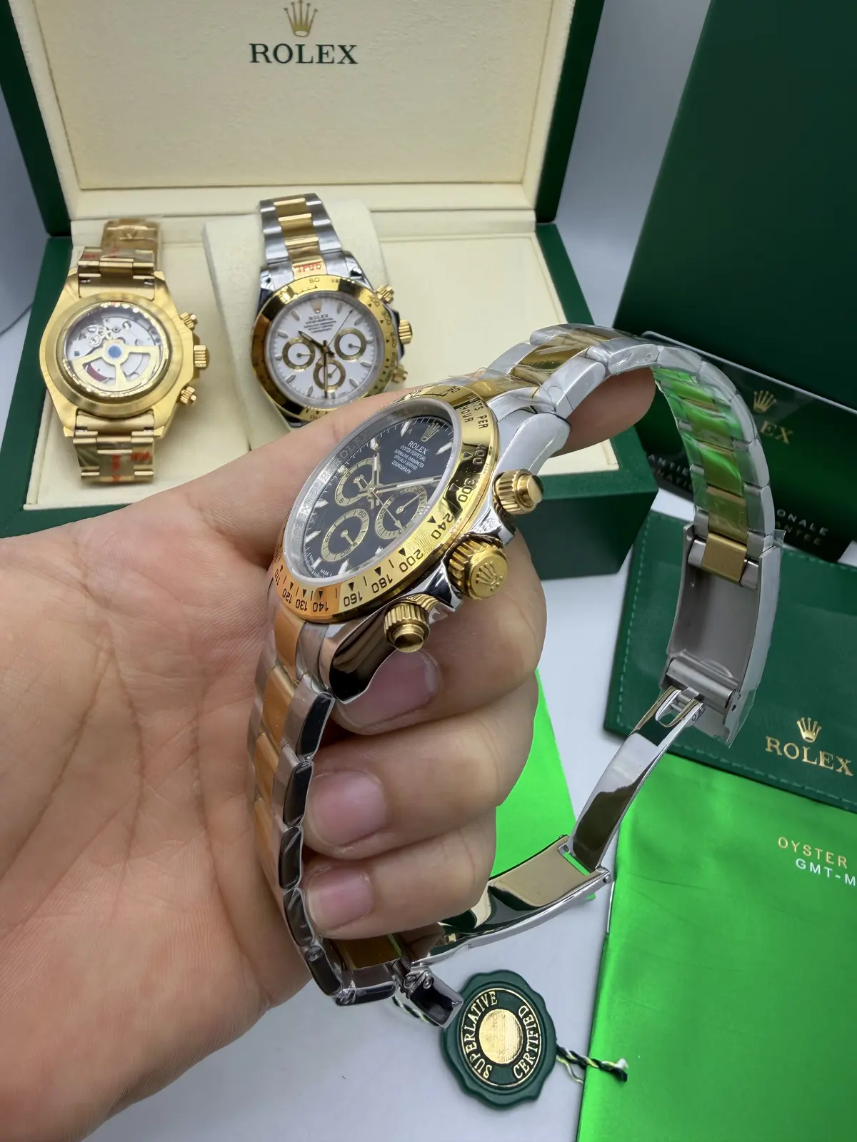 Rolex Daytona aço e ouro Dial Preto