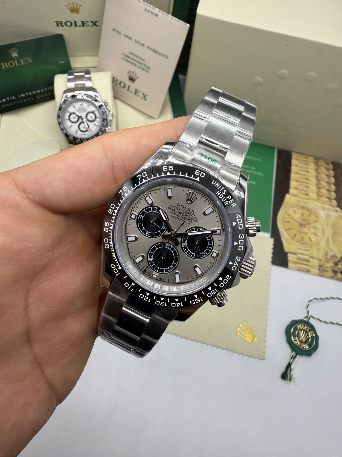 Rolex Daytona Dial Dial Cinza Cerâmica