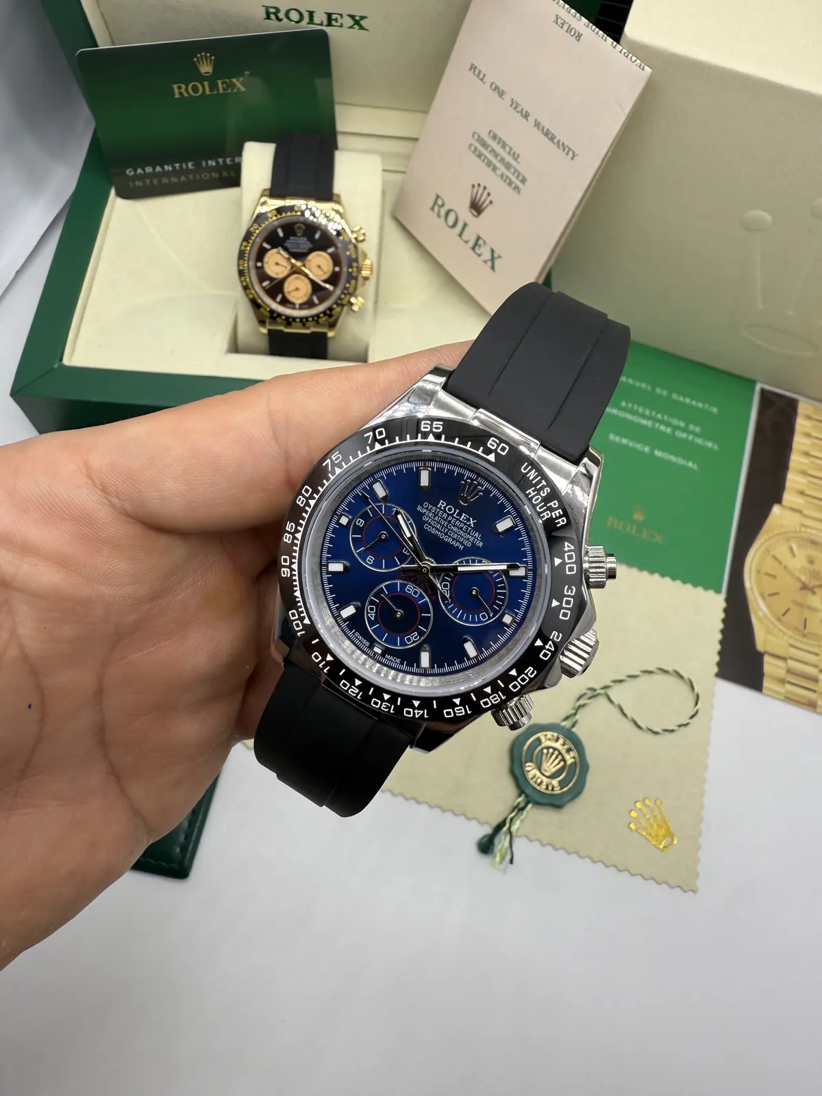 Rolex Daytona Oyster Flex Dial Azul Cerâmica