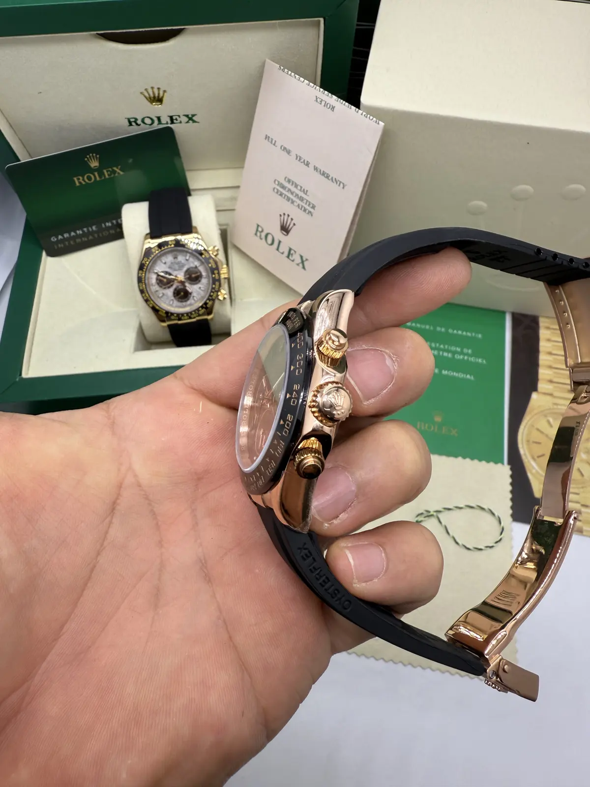 Rolex Daytona Oyster Flex  Dial Marrom Cerâmica