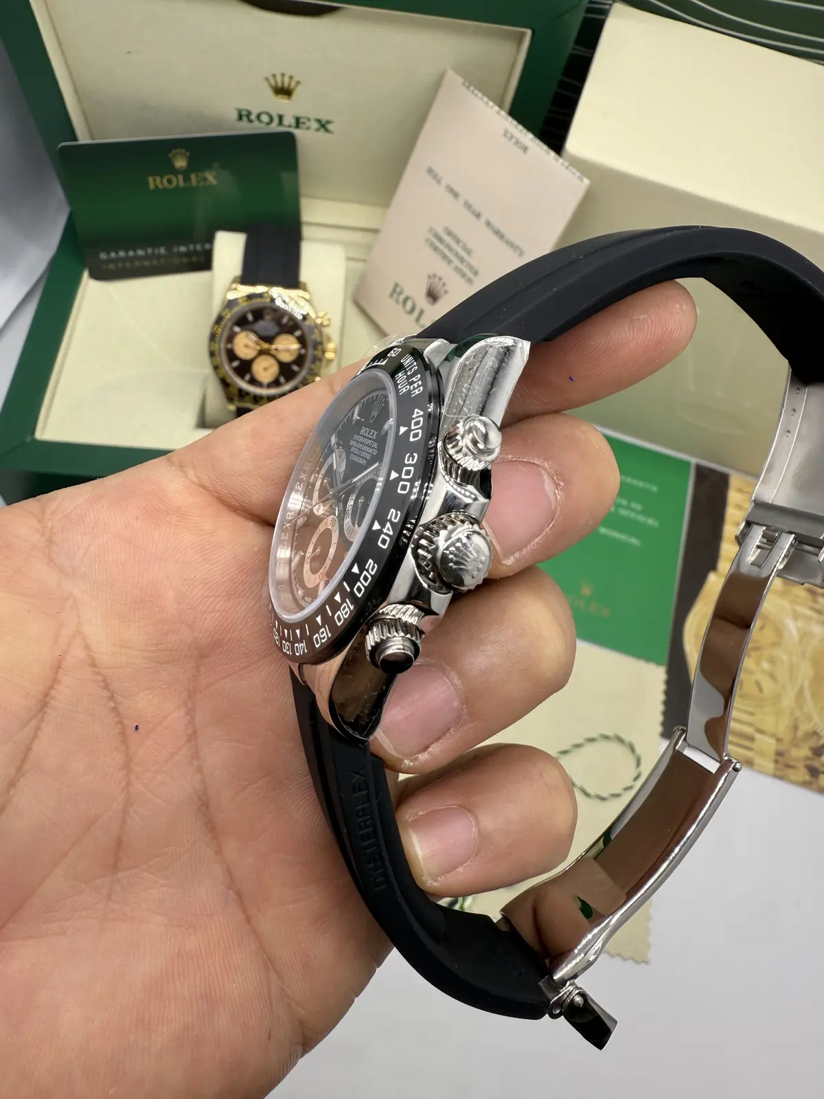 Rolex Daytona Oyster Flex Dial Preto