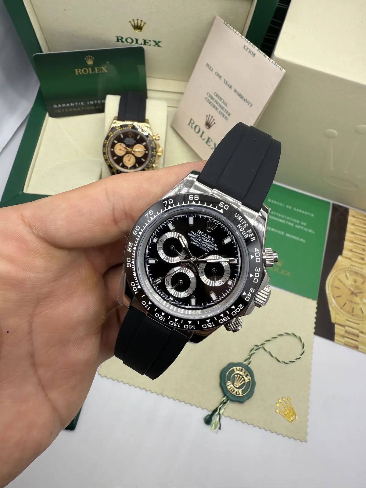 Rolex Daytona Oyster Flex Dial Preto