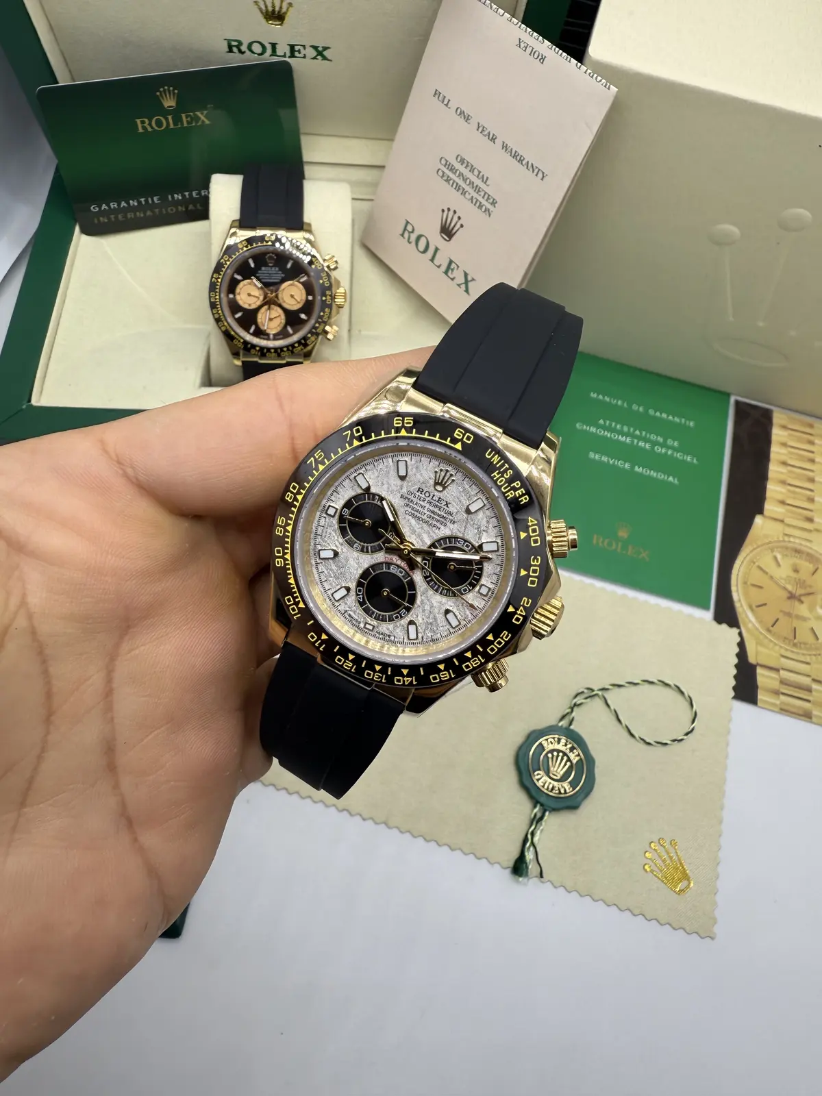 Rolex Daytona Oyster Flex Gold Dial Meteorito Cerâmica