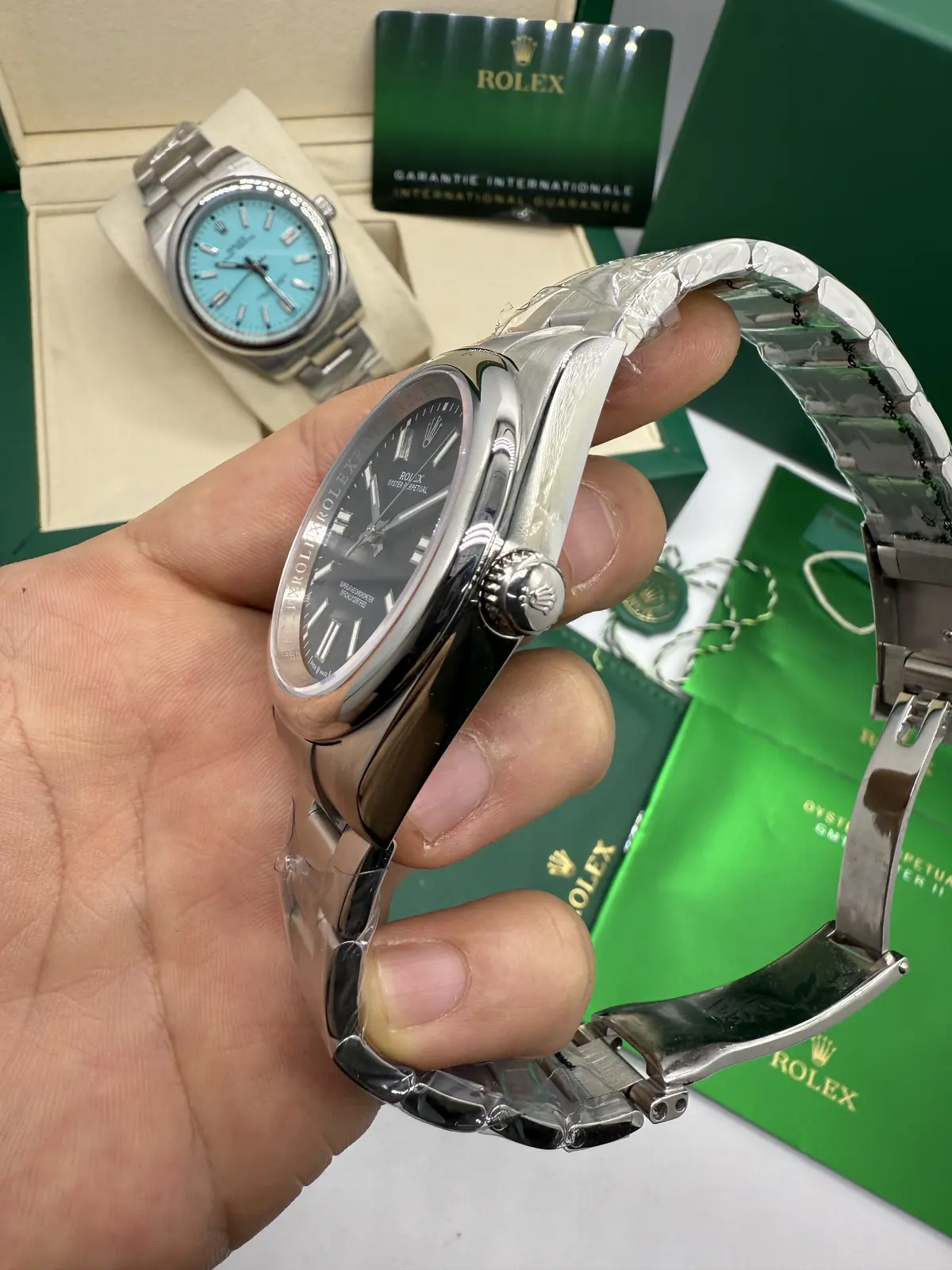 Rolex Oyster Perpetual preto 41mm