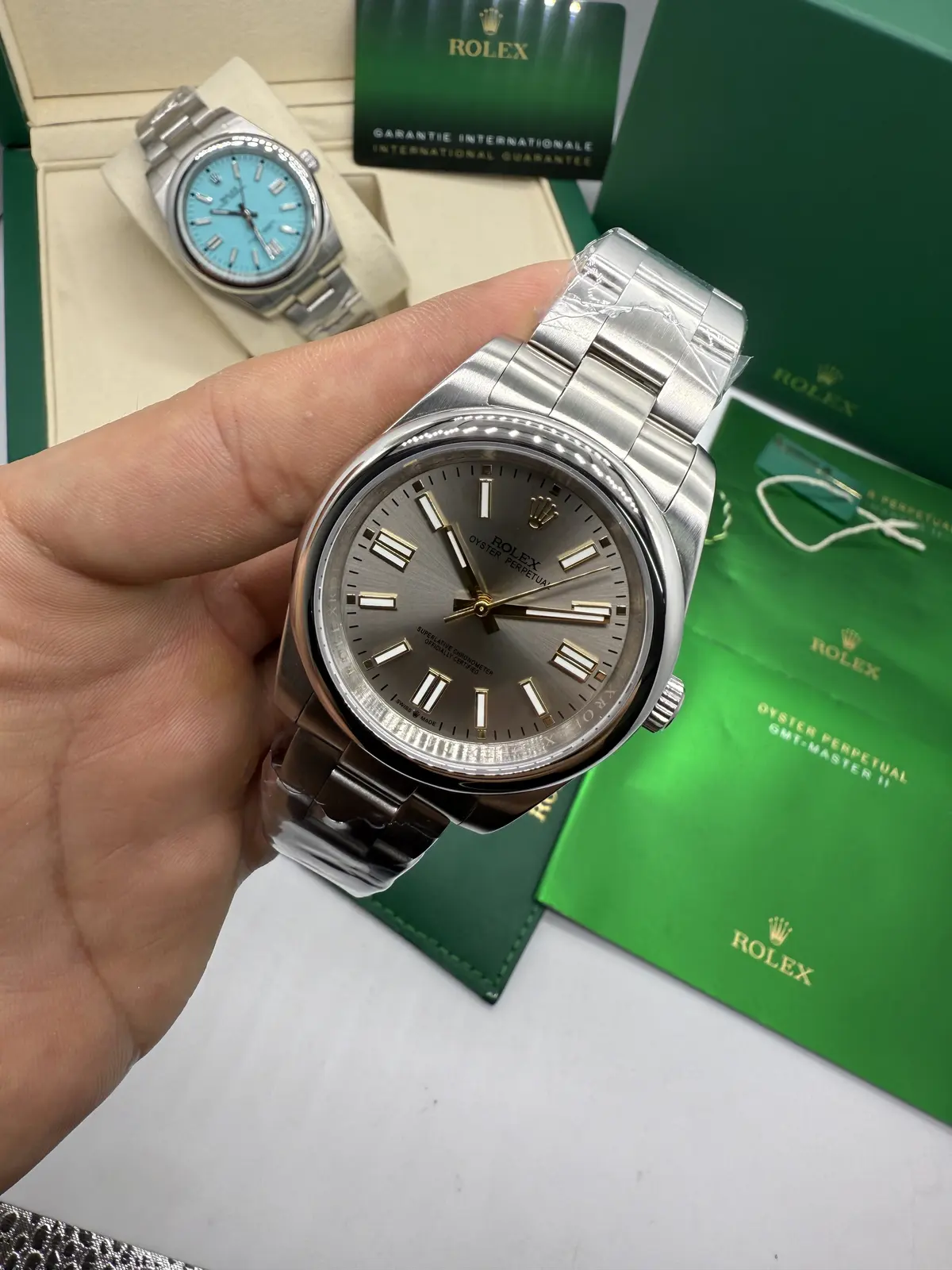 Rolex Oyster Perpetual Silver 41 mm