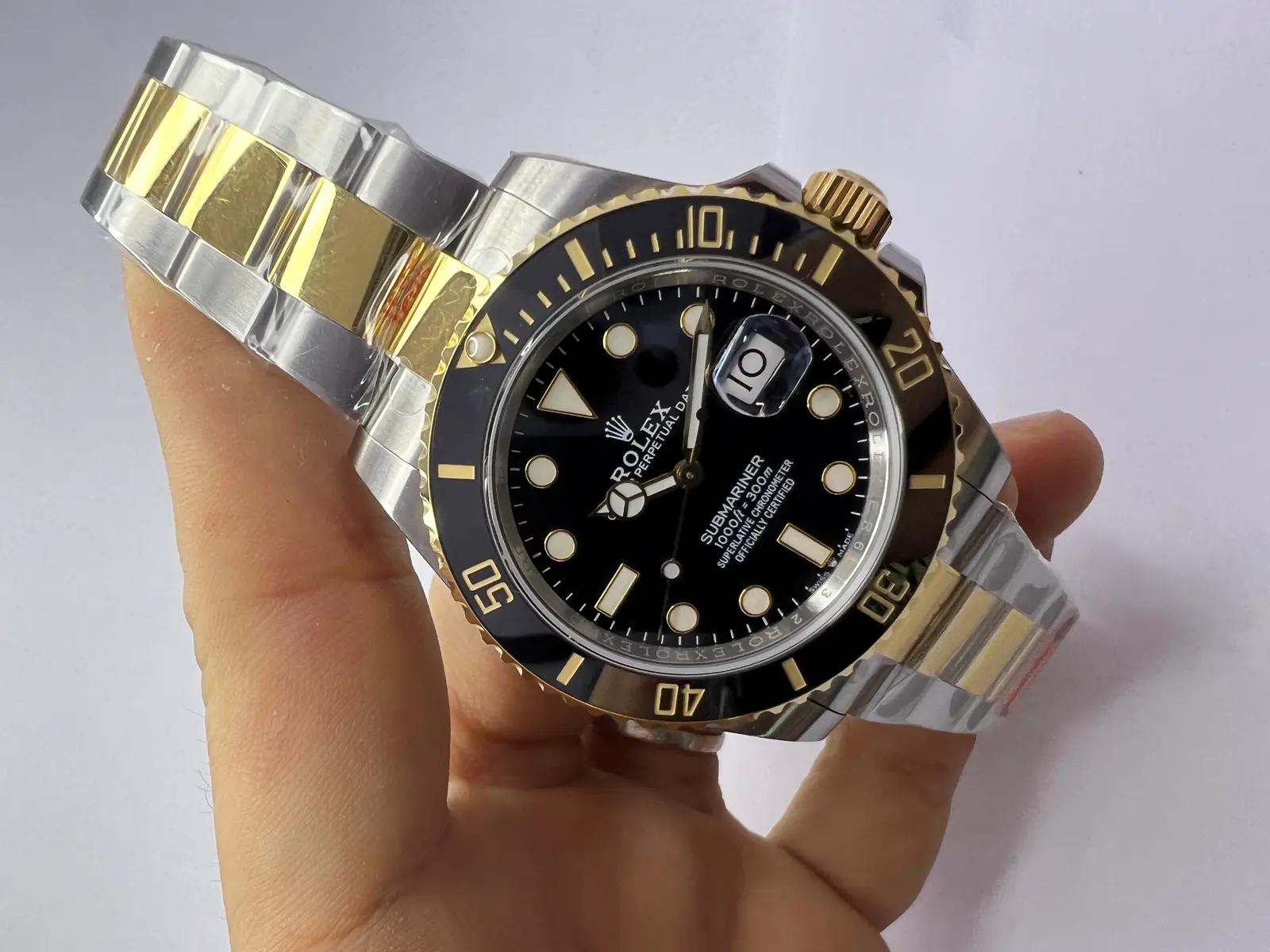 Rolex Submariner Aço e Ouro Dial Preto