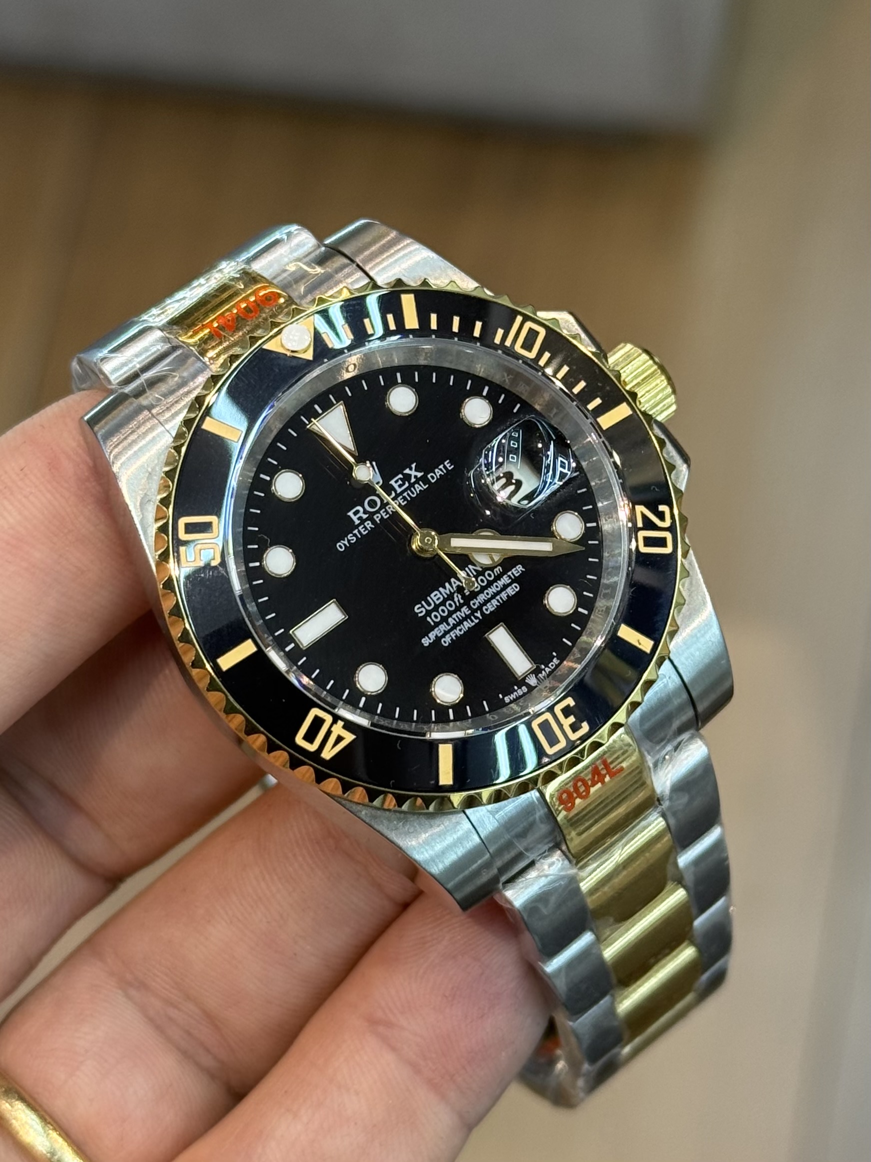 Rolex Submariner aço e Ouro Preto